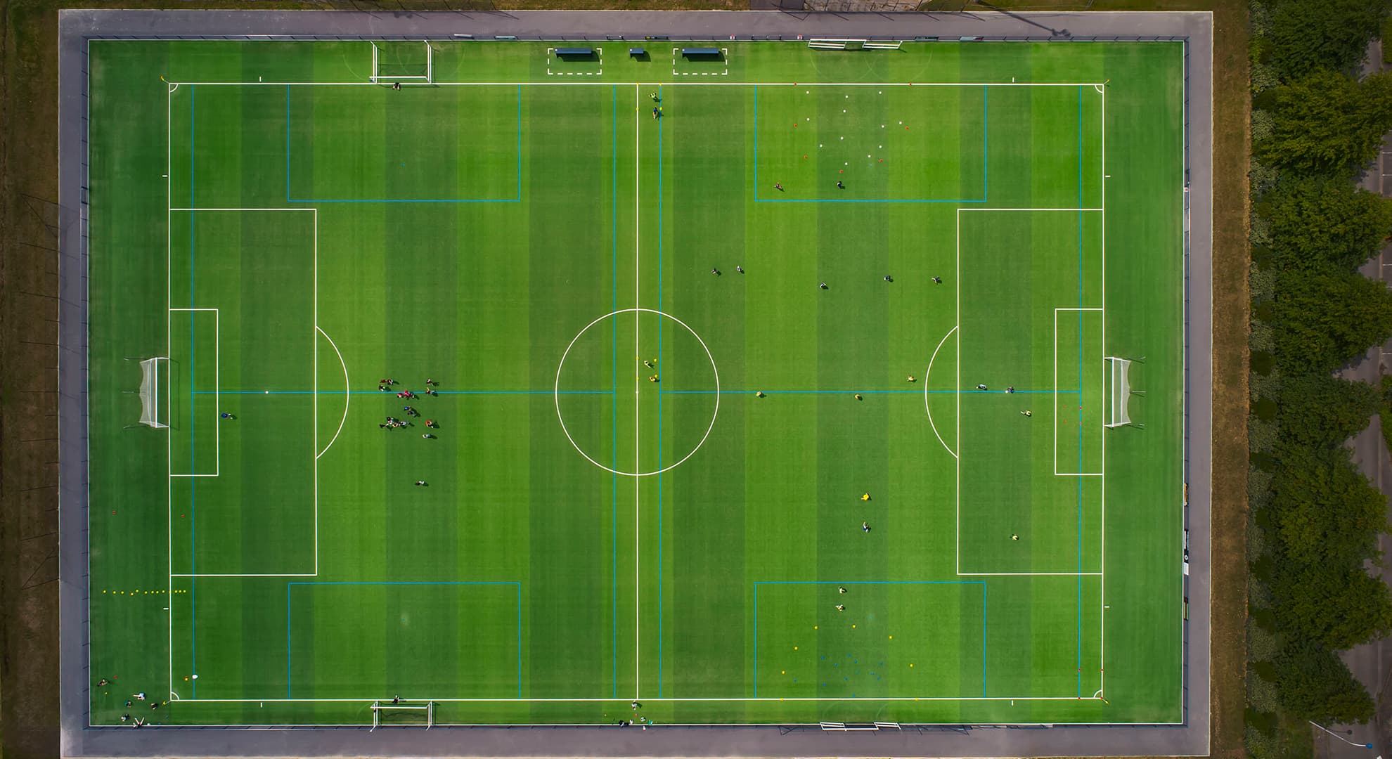 Futsal ground top view
